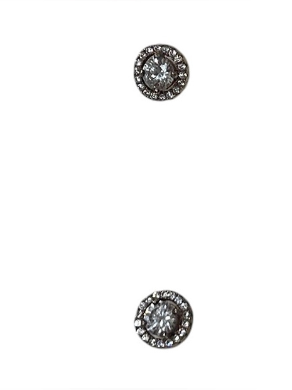 Pennyweights boutique clear faceted crystal silver tone pierced earrings in box